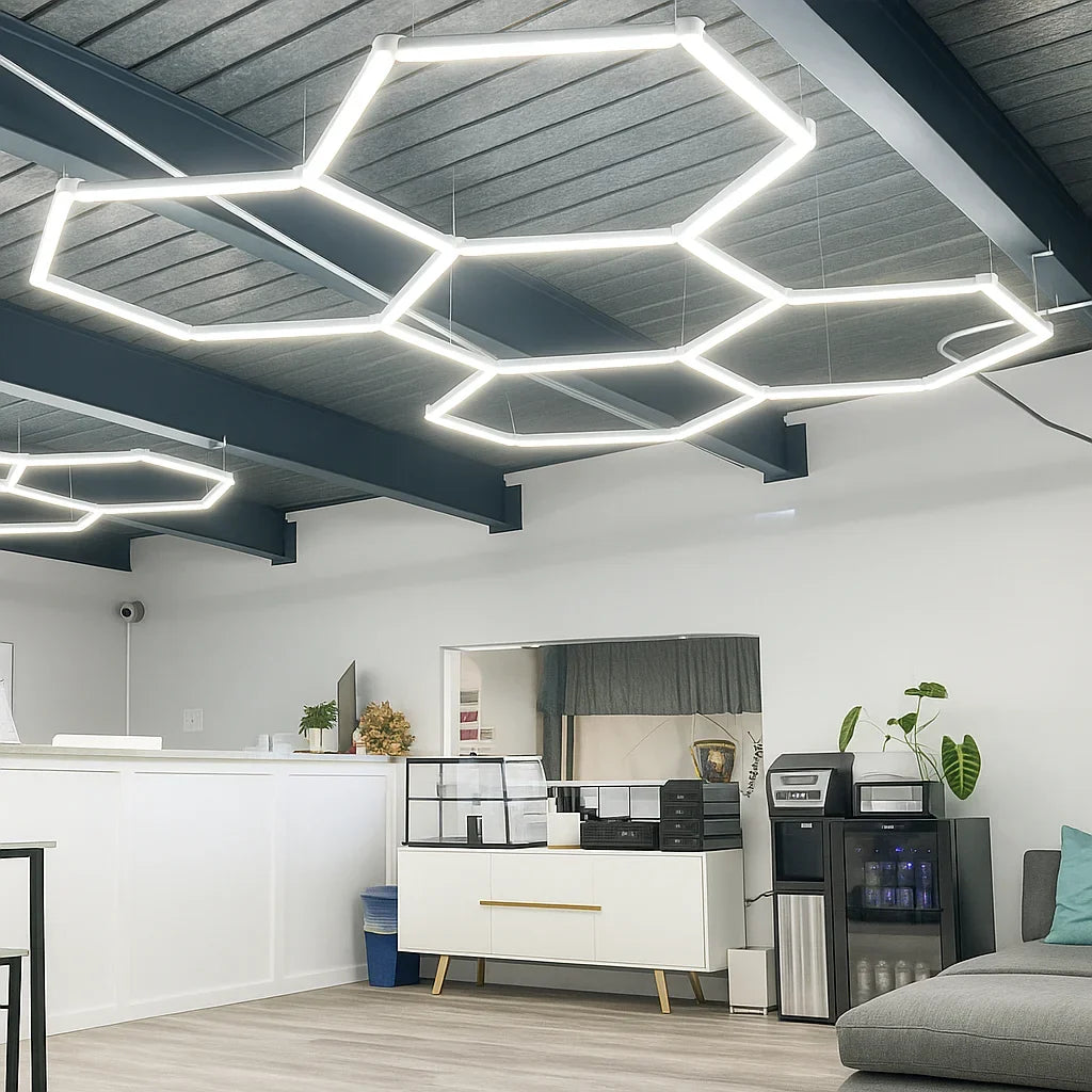 Lampă LED modulară tip fagure AT Performance QY-5X122, 120 W, 6500 K, 220V, design hexagonal