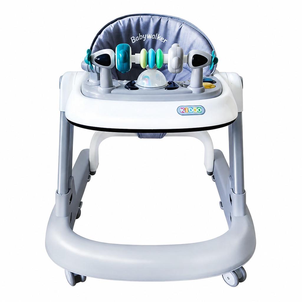 Premergător educațional 3 în 1 KIDOO, măsuță și antemergător, de la 6 luni, maxim 25 kg, alb/albastru