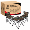 Set camping pliabil AT Performance AT-2072, masă 47 x 47 cm și 2 scaune, structură oțel, 100 kg, camuflaj