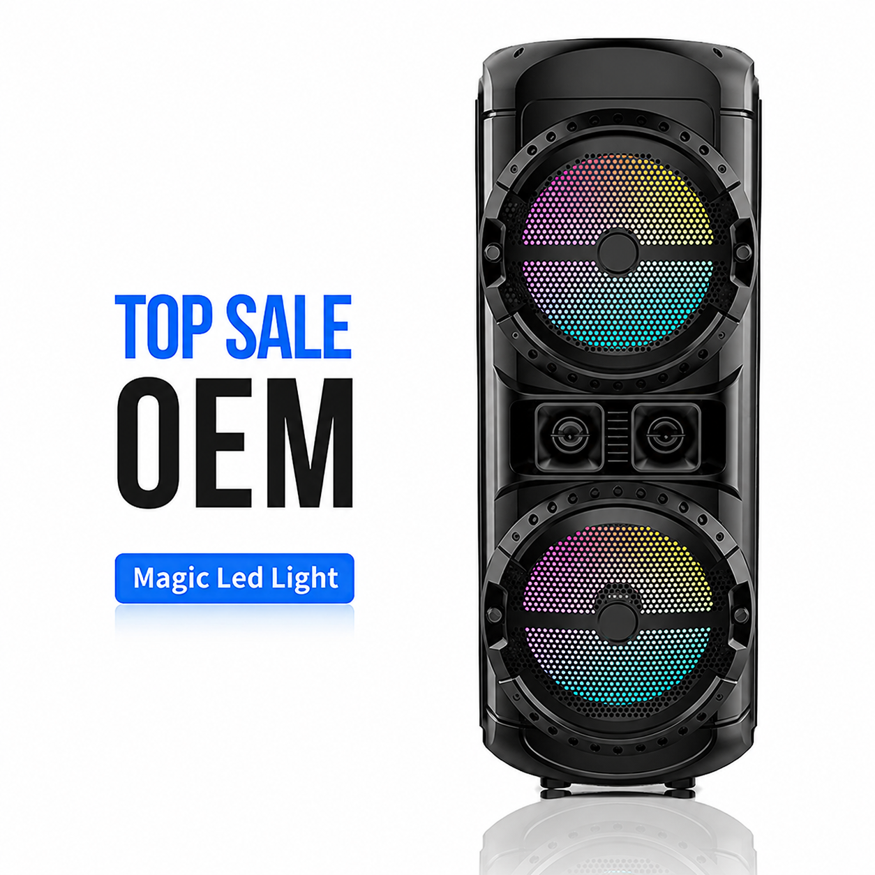 Boxă karaoke portabilă Sing-E ZQS12201, 2x12 inch, 400 W, microfon wireless, LED RGB, negru