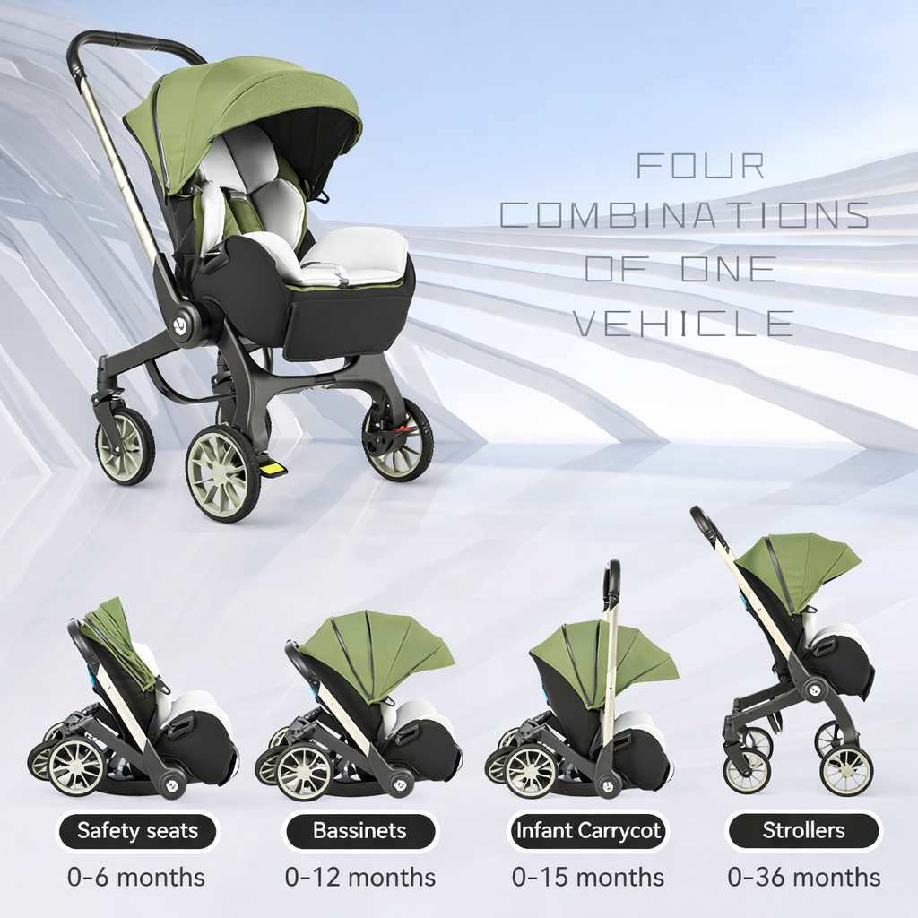 Cărucior 4 în 1 AT Performance stroller plus 2053, landou și scaun auto, 0-13 kg, greutate 9,8 kg