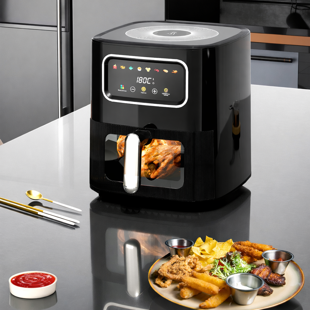 Friteuză cu aer cald AT Performance AT-M60, 10 L, 2800 W, control digital, negru