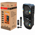 Boxă karaoke portabilă Sing-E ZQS15201, 2x15 inch, 80 W, acumulator 5000 mAh, LED RGB