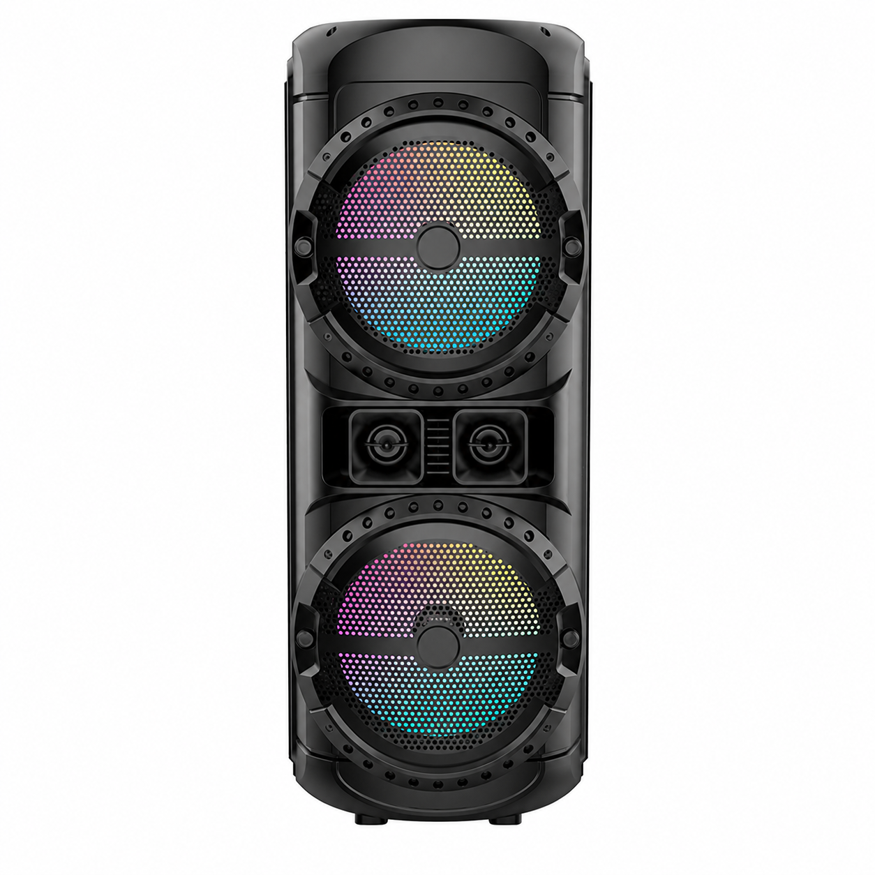Boxă karaoke portabilă Sing-E ZQS12201, 2x12 inch, 400 W, microfon wireless, LED RGB, negru