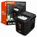 Mașină de gheață HALEY HY-6102, 100 W, 12 kg/24h, rezervor 1,8 L, 2 dimensiuni cuburi, negru