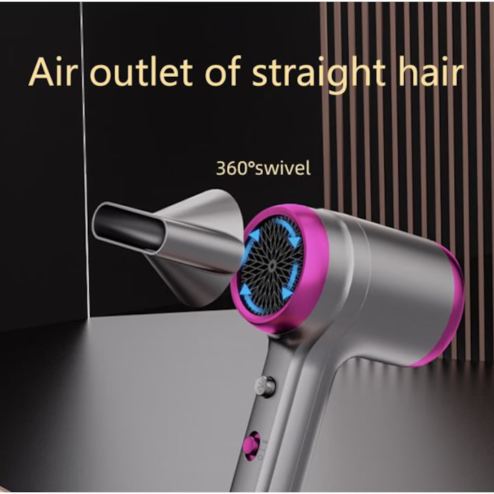 Uscător de păr AT Performance, 1250 W, ioni negativi, 2 viteze, LED, gri cu fucsia