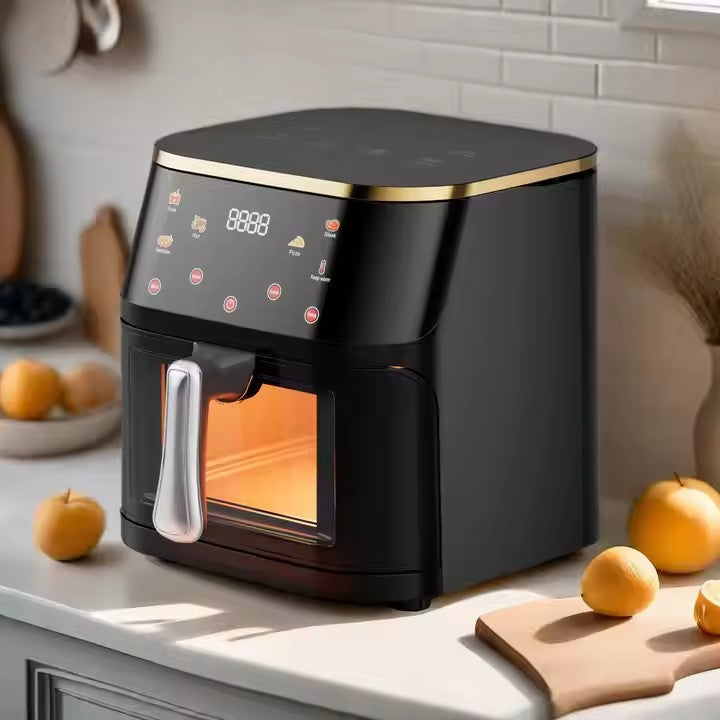 Friteuză cu aer cald AT Performance, 10 L, 2400 W, 6 programe, display digital tactil, geam transparent