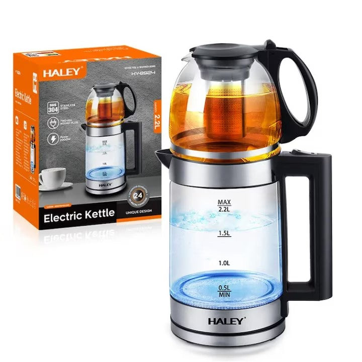 Fierbător electric HALEY HY-8924, 2000 W, 2,2 L, oțel inoxidabil 304, control mecanic