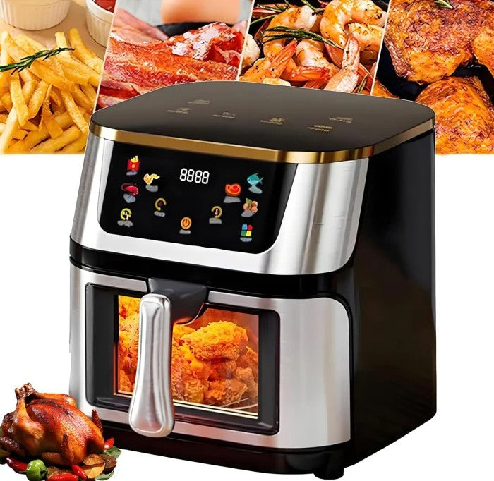 Friteuză cu aer cald AT Performance, 10 L, 2400 W, 8 programe, panou digital tactil, negru