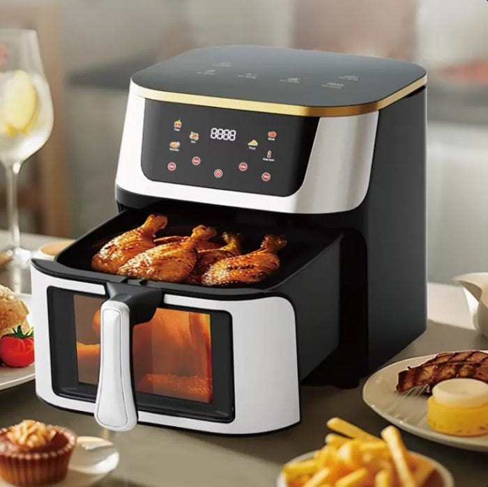 Friteuză cu aer cald AT Performance, 10 L, 2400 W, 8 programe, panou digital tactil, negru