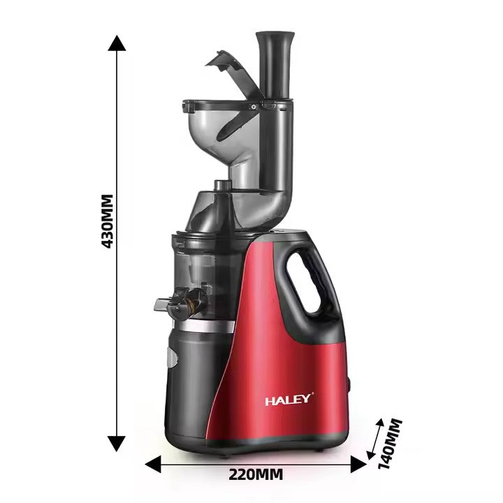 Storcător de citrice HALEY HY-600, 150 W, stoarcere lentă, carcasă inox, roșu/negru