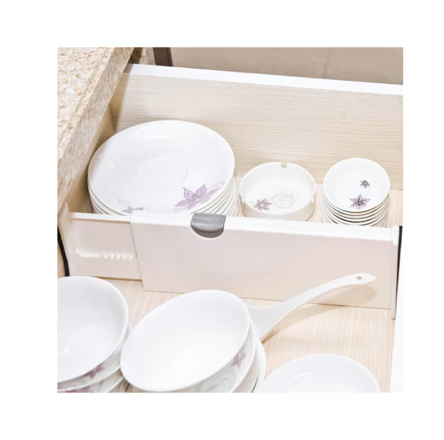 Organizator pentru sertar AT Performance, pliabil, reglabil 27,5-44 cm, înălțime 10,5 cm, plastic