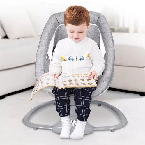 Balansoar electric copii 3 în 1 Mastela, 0-3 ani, ham 5 puncte, Bluetooth, telecomandă, gri