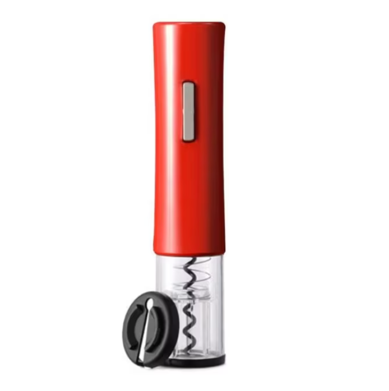 Tirbușon electric AT Performance, 6 V, tăietor de folie inclus, ABS și aluminiu, 23 x 4,5 cm, negru cu roșu