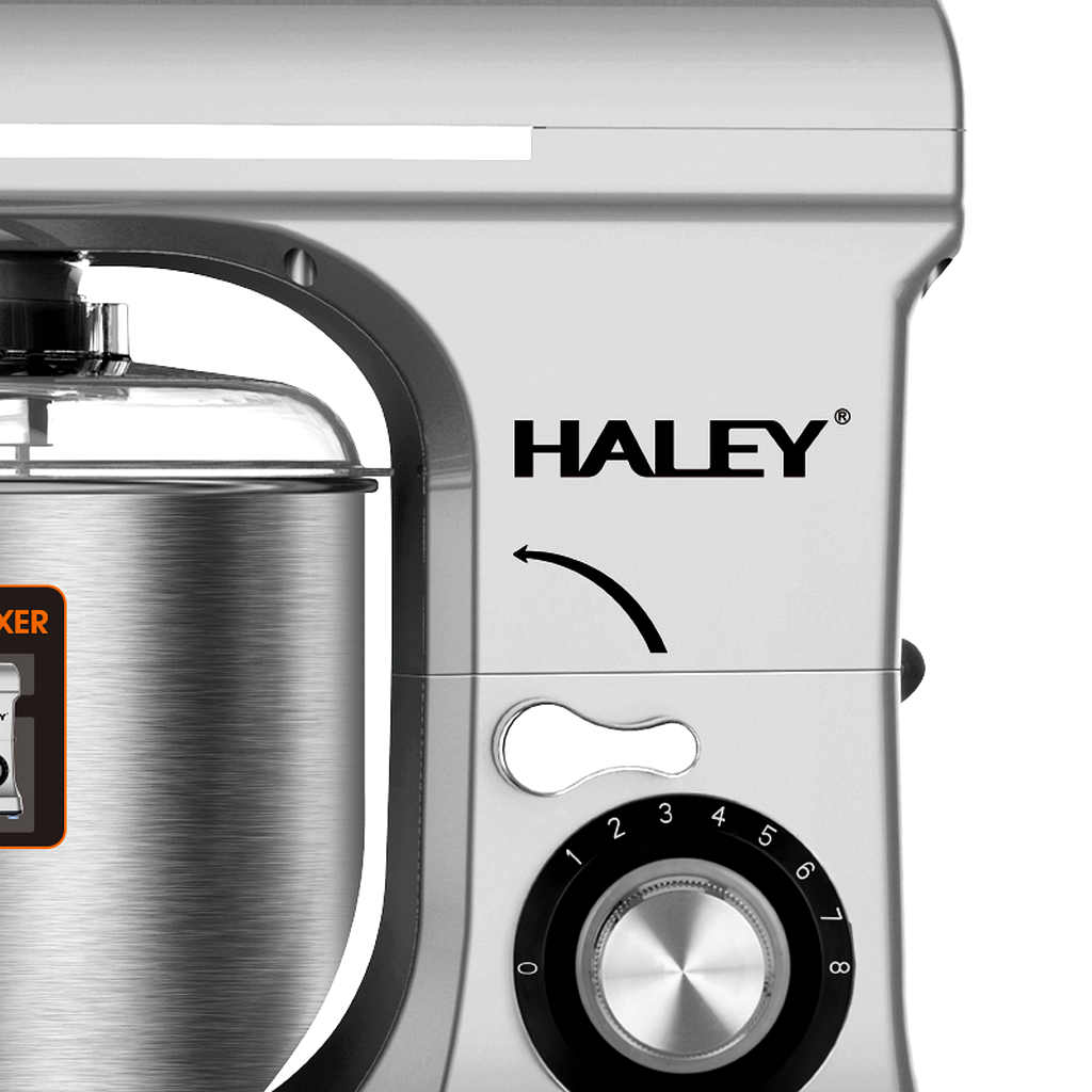 Mixer planetar HALEY HY-2414, 2200 W, bol inox 9 L, 8 viteze, sistem anti-alunecare
