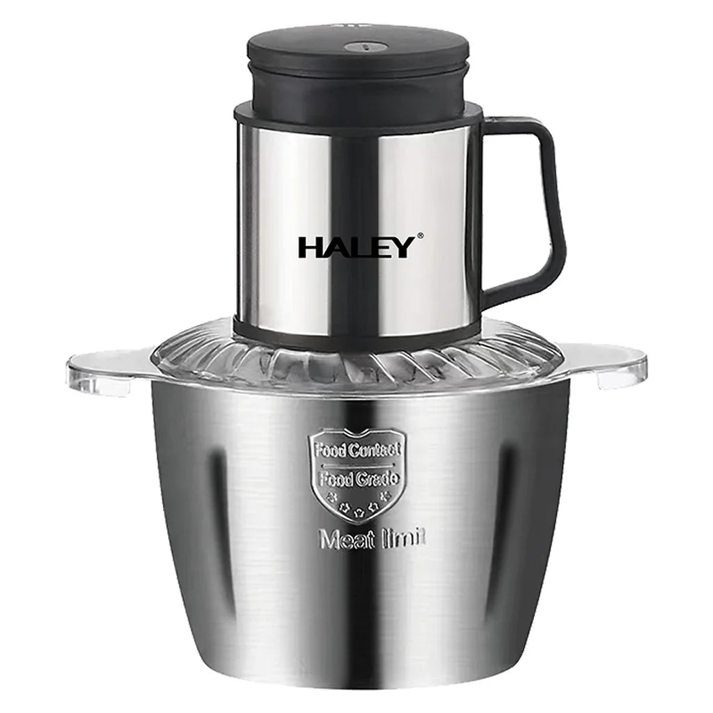 Tocător electric HALEY HY-1223, 800 W, bol inox 5 L, 6 lame din inox, 2 viteze