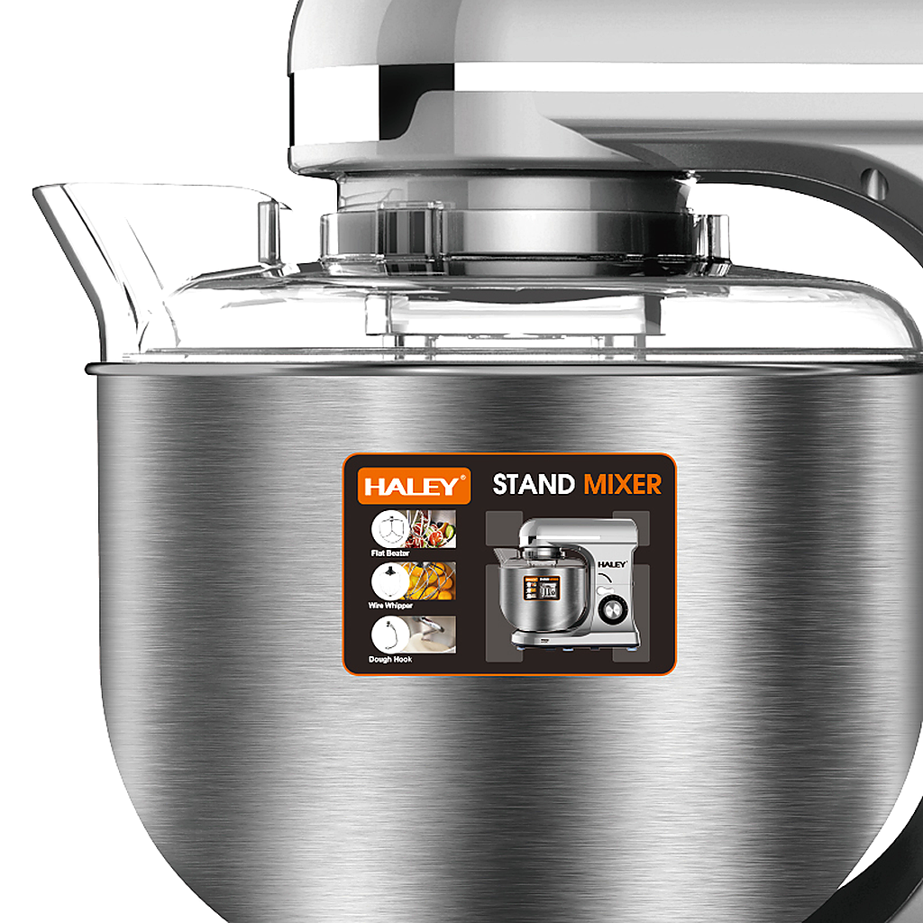 Mixer planetar HALEY HY-2414, 2200 W, bol inox 9 L, 8 viteze, sistem anti-alunecare