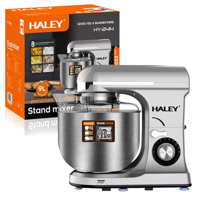 Mixer planetar HALEY HY-2414, 2200 W, bol inox 9 L, 8 viteze, sistem anti-alunecare