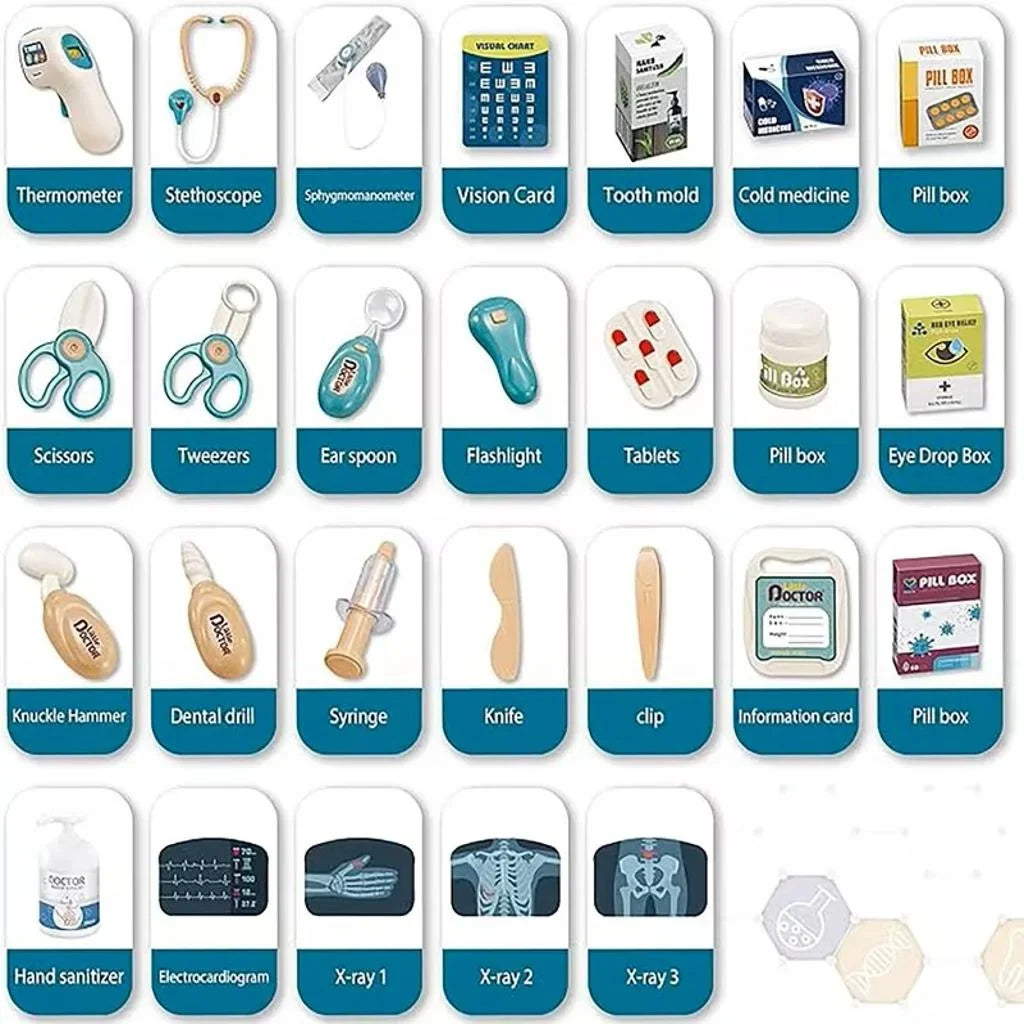 Set doctor cu troler pentru copii AT Performance, 26 piese, troler extensibil 115 cm, plastic non-toxic, 3 ani+