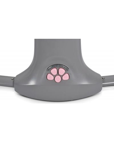 Balansoar electric copii 3 în 1 Mastela, 0-3 ani, până la 15 kg, telecomandă, alimentare USB, roz-gri