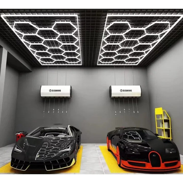 Aplică LED Hexagon AT PERFORMANCE® 14 Module – 672W, 70.000 Lumeni, 484×243 cm, Iluminat Profesional Atelier, Garaj, Barbershop