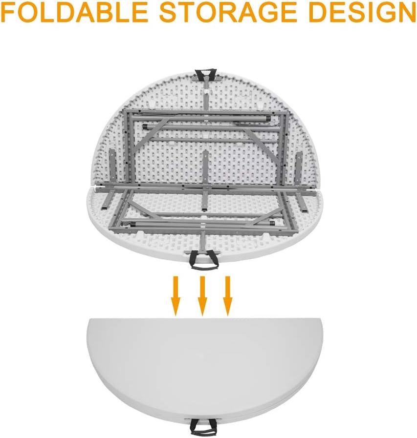 Masă Rotundă Pliabilă 155 cm AT PERFORMANCE® – Ideală pentru Nunți, Botezuri, Petreceri, Camping, Grătar și Evenimente