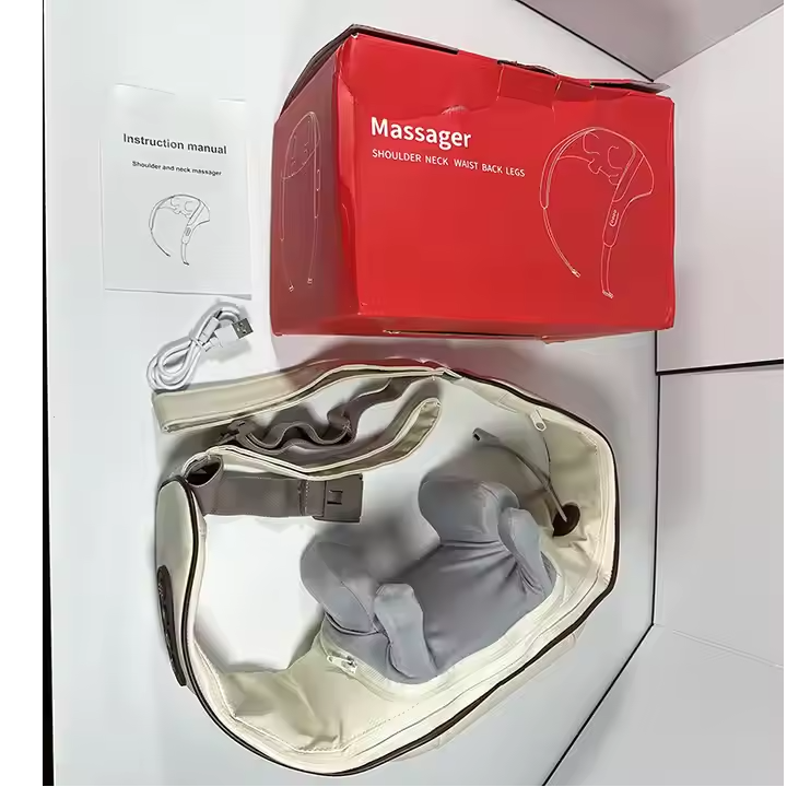 Aparat de masaj cervical AT Performance, 10 W, 4 puncte de masaj, infraroșu, program 15 min, bej