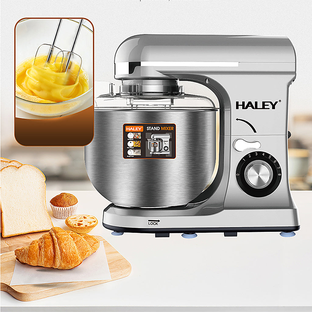 Mixer planetar HALEY HY-2414, 2200 W, bol inox 9 L, 8 viteze, sistem anti-alunecare