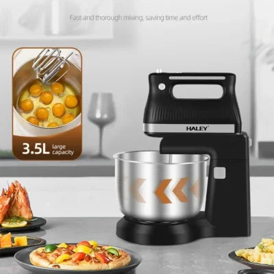 Mixer de mână HALEY HY-1660, 500 W, 5 trepte, funcție turbo, teluri și cârlige
