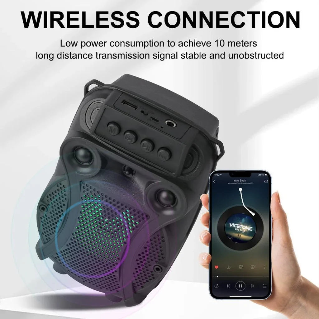 Boxă portabilă AT Performance ZQS-1429, difuzor 4 inch, 8 W, baterie 1200 mAh, LED, microfon