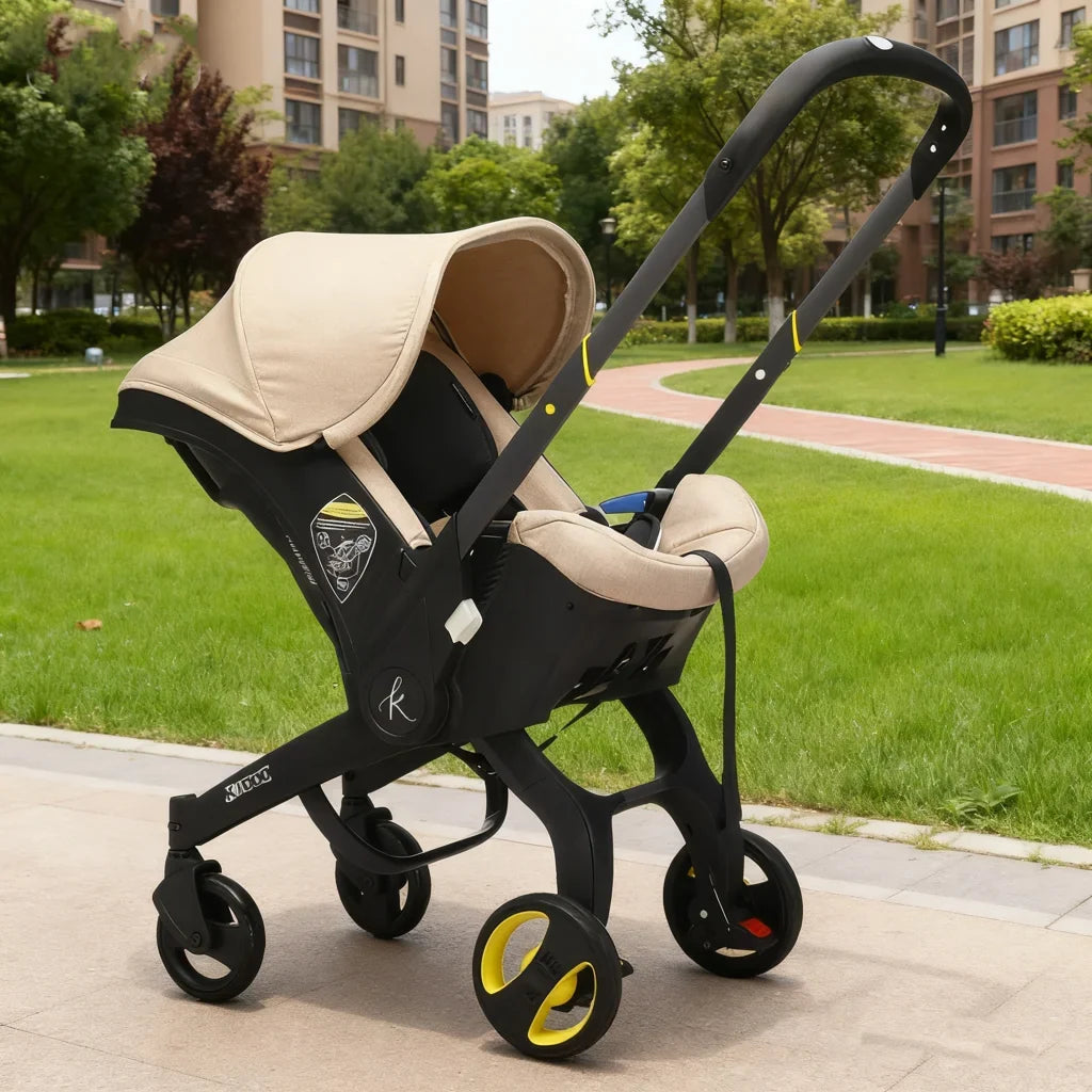 Cărucior 2 în 1 KIDOO, scaun auto grupa 0+, 0-13 kg, 0-18 luni, mâner reglabil, centură 5 puncte