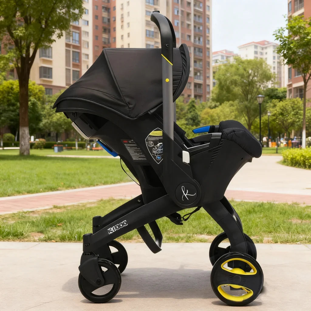 Cărucior 2 în 1 KIDOO, scaun auto grupa 0+, 0-13 kg, 0-18 luni, mâner reglabil, centură 5 puncte