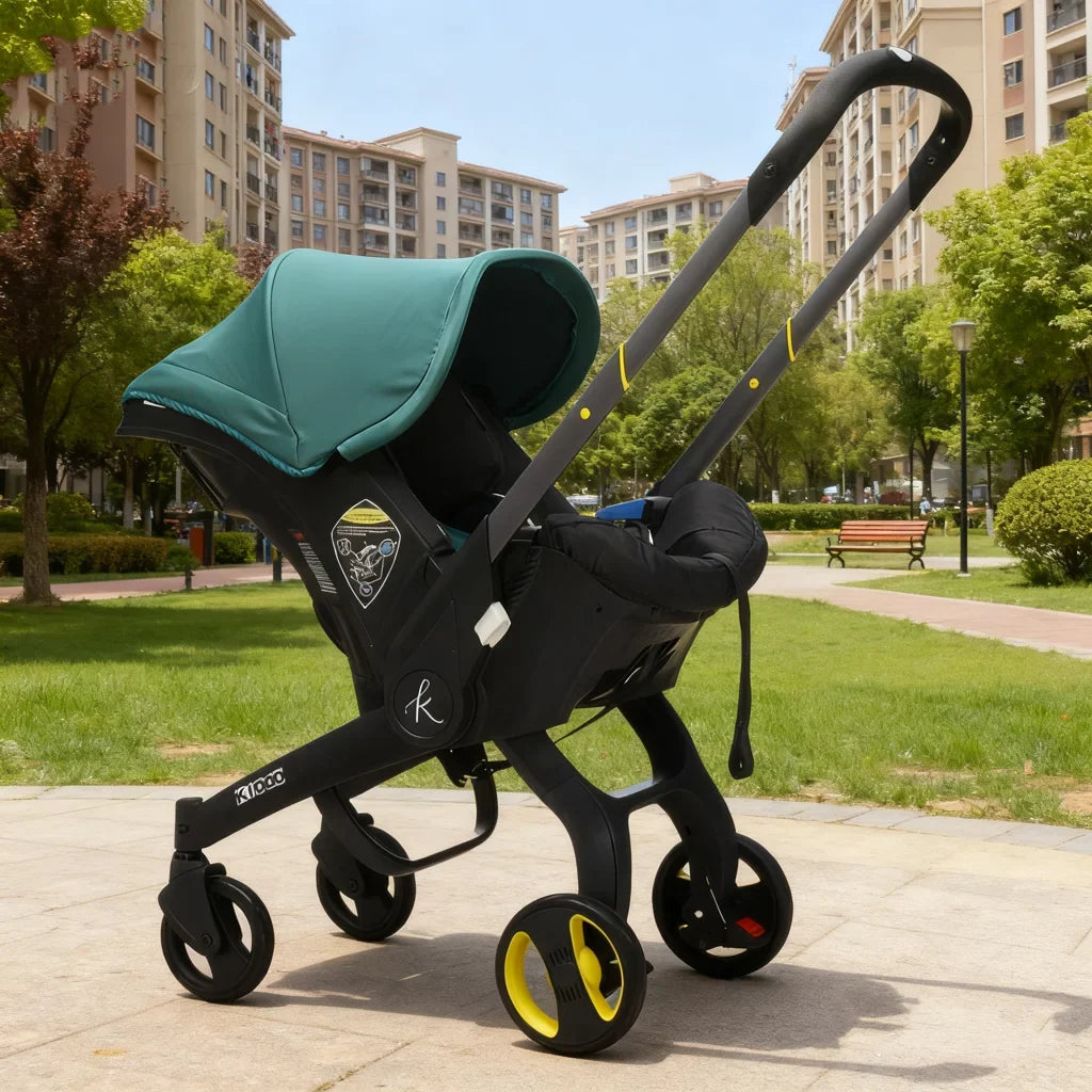 Cărucior 2 în 1 KIDOO, scaun auto grupa 0+, 0-13 kg, 0-18 luni, mâner reglabil, centură 5 puncte
