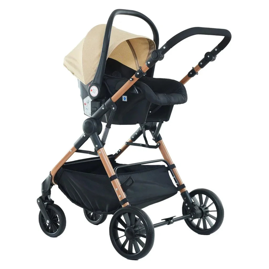 Cărucior 3 în 1 KIDOO – auto i-Size, landou, scaun sport și scoică auto. Suspensii, pliere rapidă, copertină extensibilă, centură 5 puncte. Ideal 0–36 luni. Sistem complet pentru părinți.