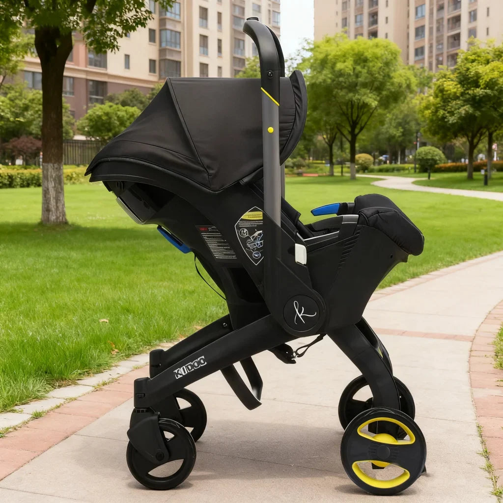Cărucior 2 în 1 KIDOO, scaun auto grupa 0+, 0-13 kg, 0-18 luni, mâner reglabil, centură 5 puncte