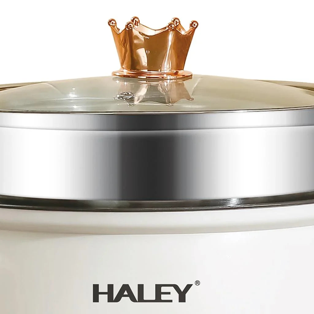 Oală electrică multifuncțională HALEY HY-505, 5 L + 3 L, 1200 W, gătire cu abur, 3 trepte de putere