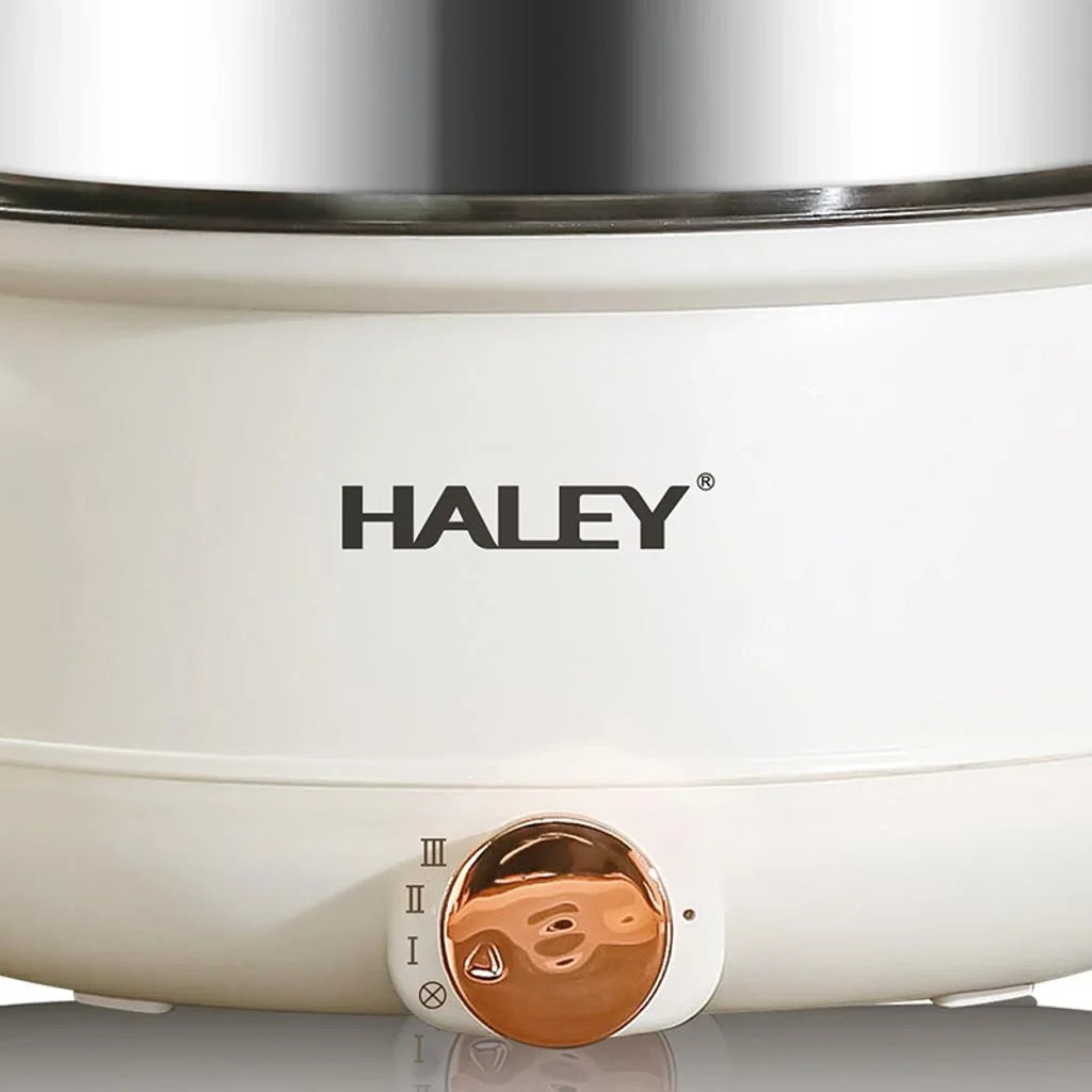 Oală electrică multifuncțională HALEY HY-505, 5 L + 3 L, 1200 W, gătire cu abur, 3 trepte de putere