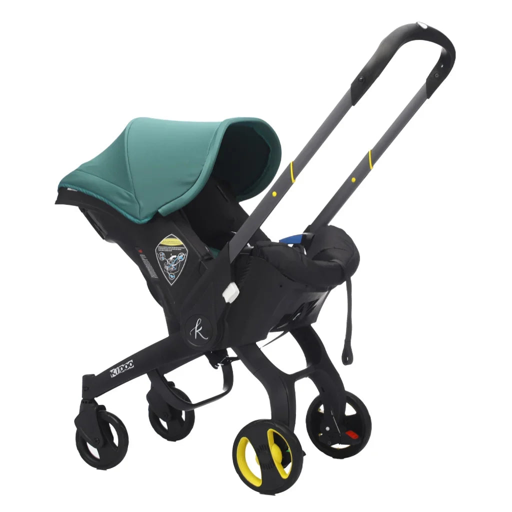 Cărucior 2 în 1 KIDOO, scaun auto grupa 0+, 0-13 kg, 0-18 luni, mâner reglabil, centură 5 puncte