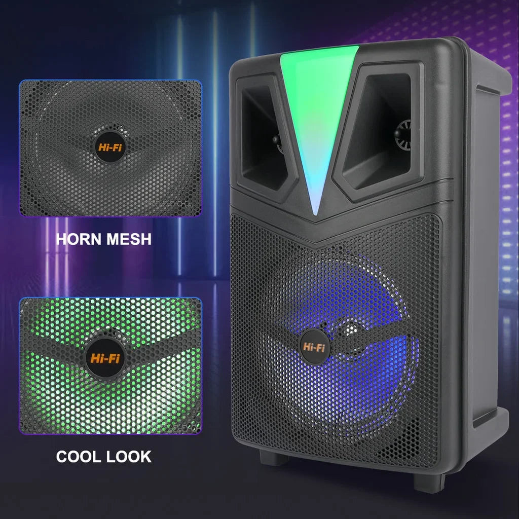 Boxă karaoke portabilă Sing-E ZQS8157, 8 inch, 20 W, acumulator 3000 mAh, microfon și telecomandă