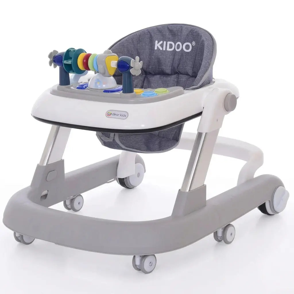 Premergător educațional 3 în 1 KIDOO, măsuță și antemergător, de la 6 luni, maxim 25 kg, alb/albastru