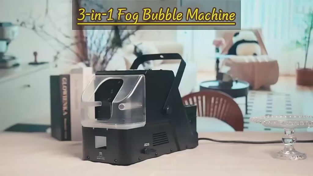Mașină de fum și baloane 3 în 1 AT Performance, 450 W, rezervor 300 ml, telecomandă wireless 10 m, carcasă metal