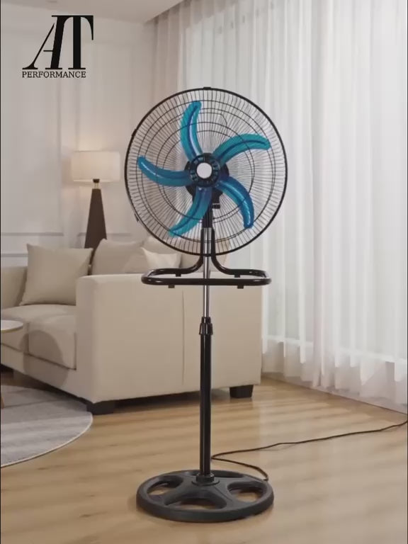 Ventilator 3 în 1 AT Performance AT-2055, 65 W, 18 inch, 3 viteze, oscilație, negru
