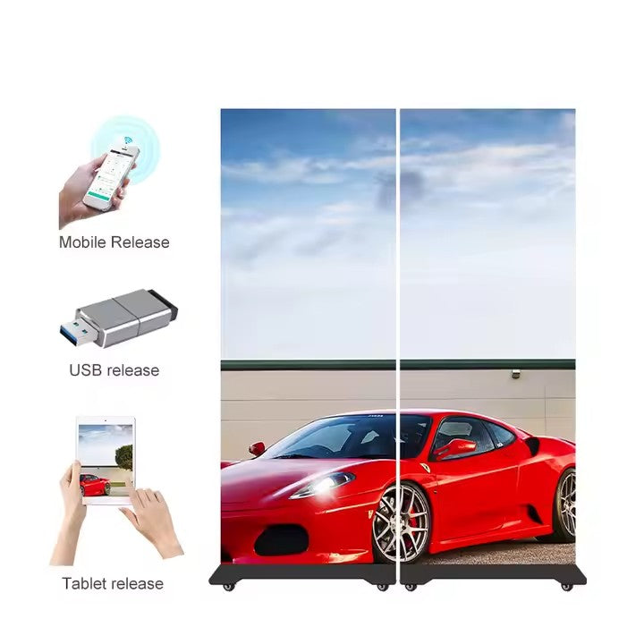 Totem LED digital de interior AT Performance, P2.5, 768x256 pixeli, 1200 cd/m², IP45, Wi-Fi și USB