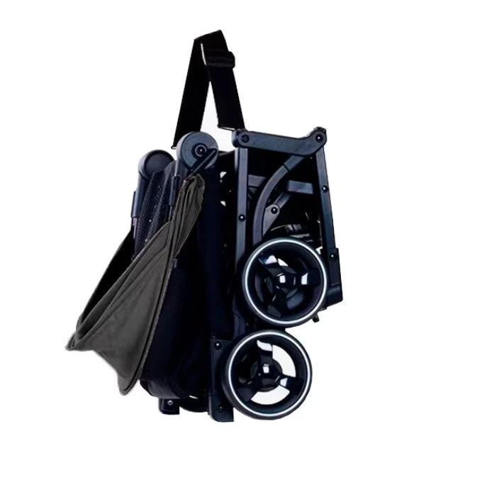 Cărucior pentru copii pliabil AT Performance, 5 kg, cadru din aluminiu, ham în 5 puncte, 6-36 luni, negru