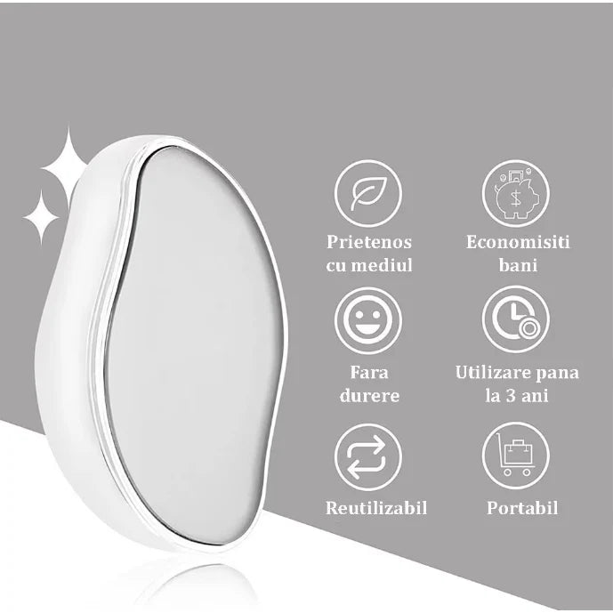 Dispozitiv de epilare cu cristale AT Performance, sticlă Nano Crystal, fără durere, reutilizabil