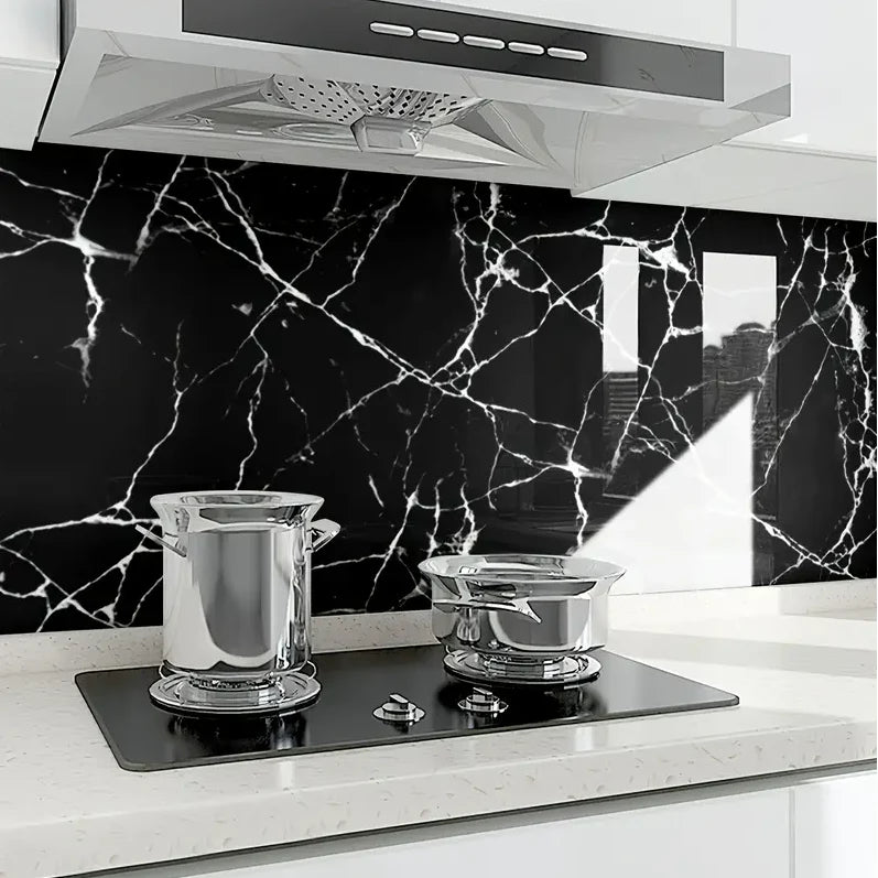 Tapet autoadeziv aspect marmură AT Performance, set 10 plăci, 30x60 cm, 1,8 mp, negru