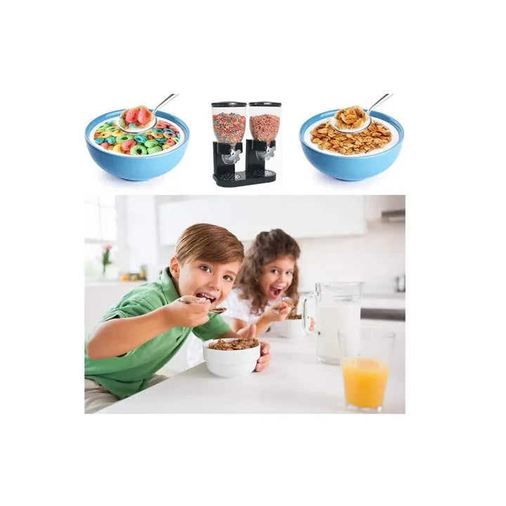 Dozator dublu pentru cereale AT Performance, 2 x 2 L, plastic, 33 x 20 x 40 cm, negru