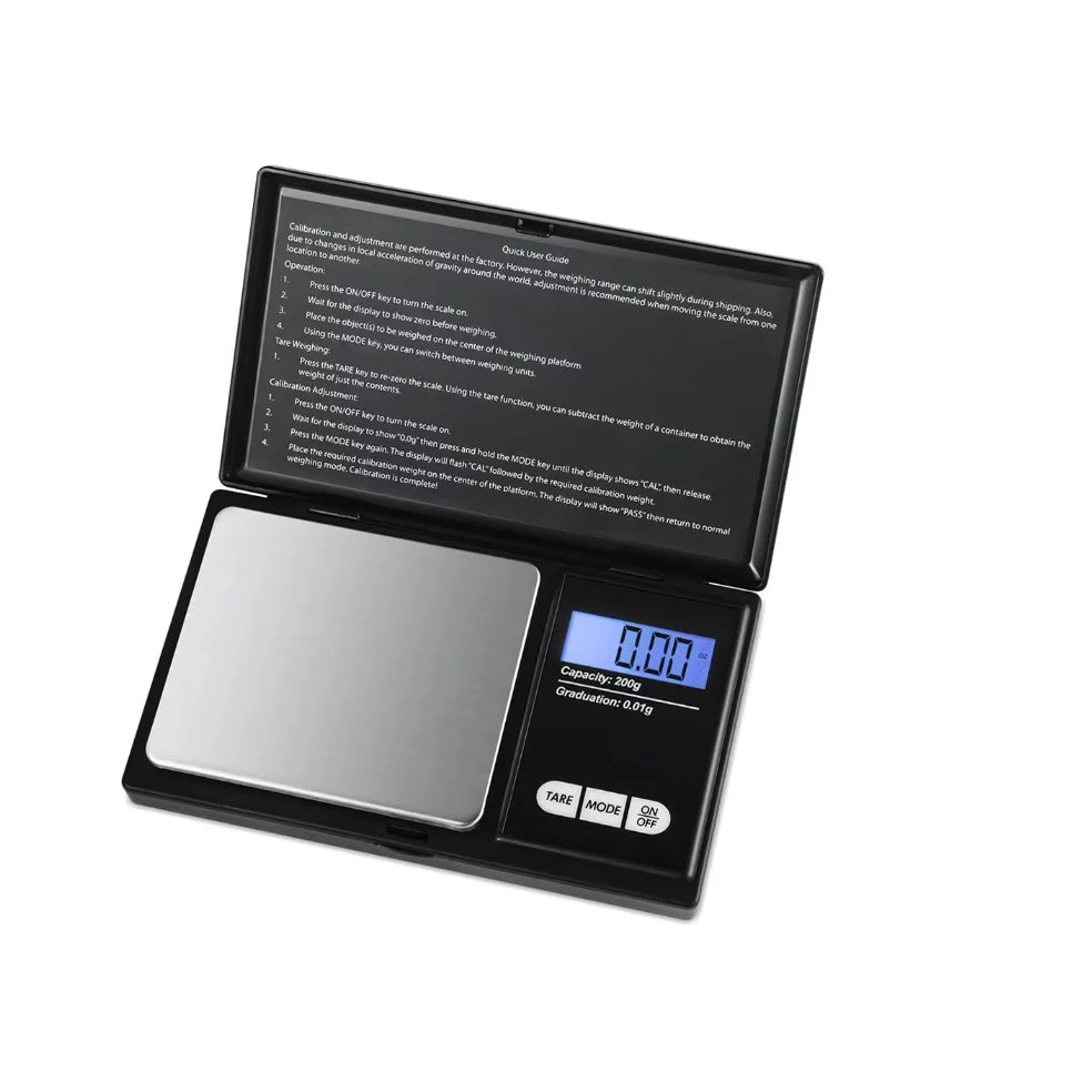 Cântar electronic de bijuterii AT Performance, 200 g, precizie 0,01 g, platformă inox, ecran LCD, negru