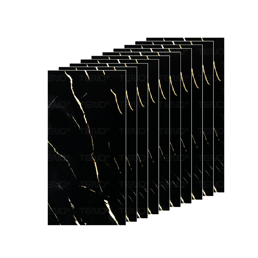 Set 50x Tapet Marmura, AT PERFORMANCE®, suprafata acoperire 9 mp, autoadeziv, waterproof, usor de montat, design modern, 30x60 cm, negru