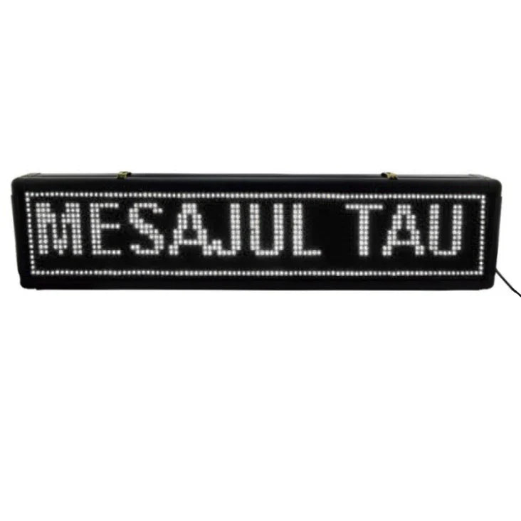 Reclama luminoasa cu LED-uri albe, pentru exterior si interior, 100x40 cm, text personalizabil